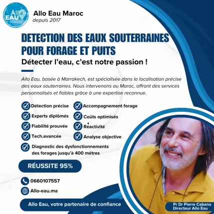 Sourcier Marrakech, Détection d’eau souterraine, Forage Maroc, Recherche d’eau, Prospection hydrogéologique
