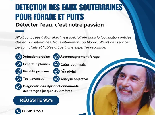 Sourcier Marrakech, Détection d’eau souterraine, Forage Maroc, Recherche d’eau, Prospection hydrogéologique