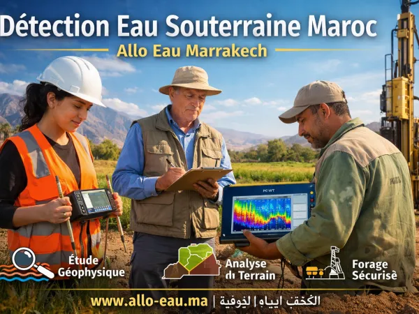 Détection eau souterraine au Maroc – étude géophysique Allo Eau Marrakech