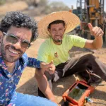 détection eau souterraine Maroc avec appareil géophysique et foreuse en arrière-plan Allo Eau