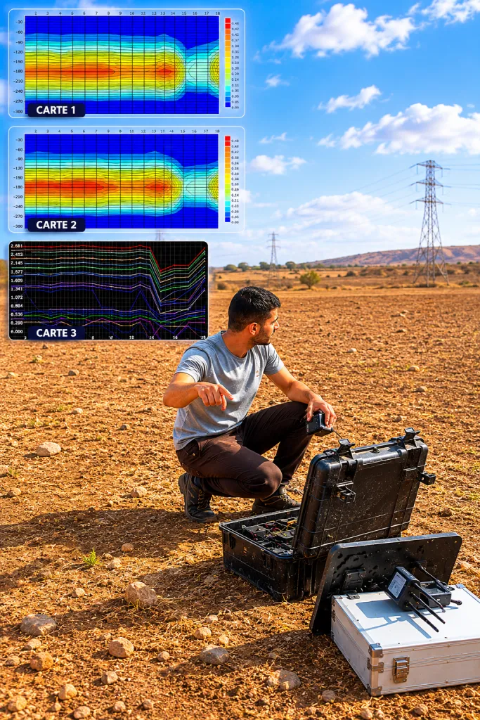 Abdelmajid Cabana réalisant une analyse des ressources hydriques avec le système River G3 dans la région de Marrakech