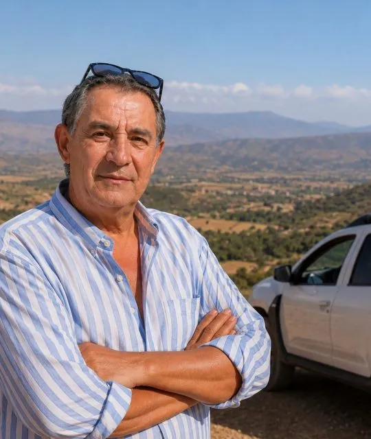 Pierre Cabana lors d’une mission de détection d’eau souterraine au Maroc