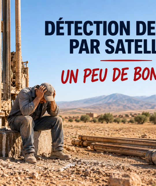 Détection de l’eau par satellite et forage sec